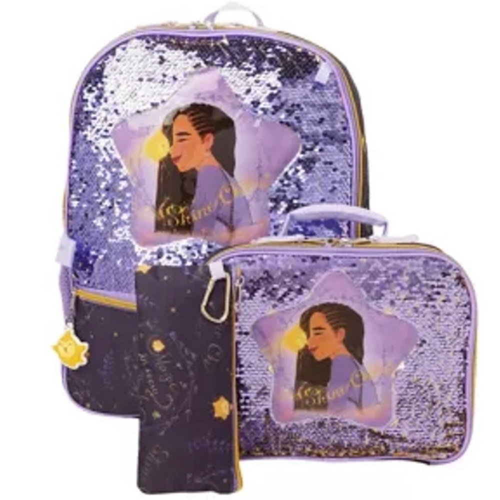 Disney Wish Backpack Set Lunch Box & Pencil Case  Magical & Durable for Kids